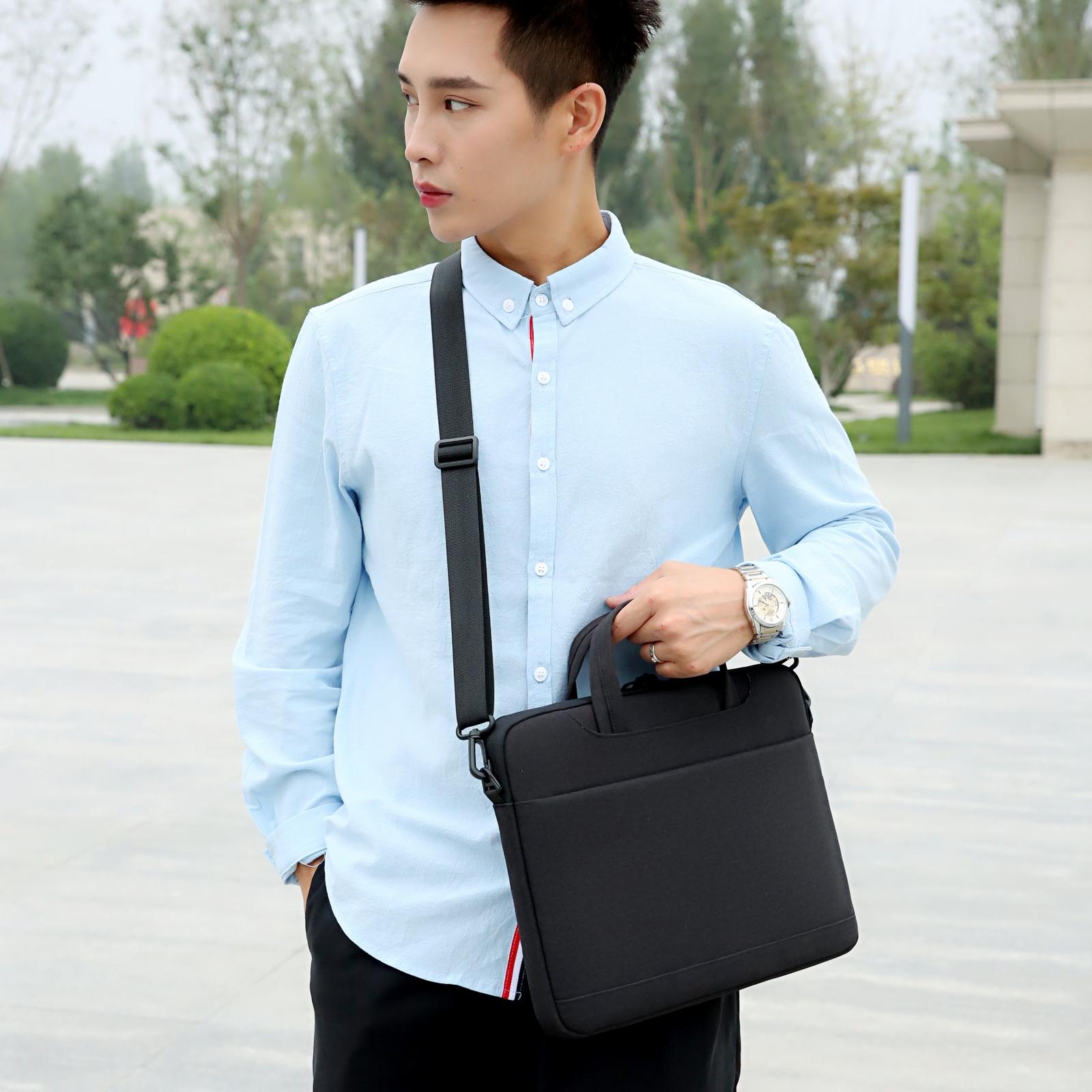 NNEDSZ Versatile Laptop Shoulder Bag - Single Strap - Light Blue
